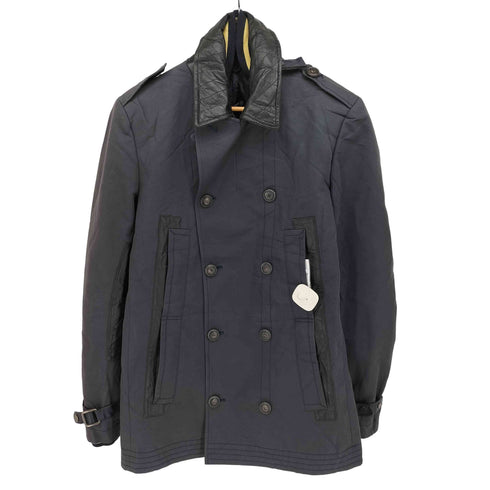 ヒルフィガーコレクション HILFIGER COLLECTION レザーパッチ 切替 ピーコート メンズ
