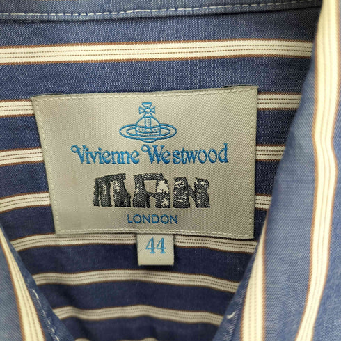 ヴィヴィアンウエストウッドマン Vivienne Westwood MAN オーブ 刺繍 ストライプ L/S シャツ メンズ JPN:44