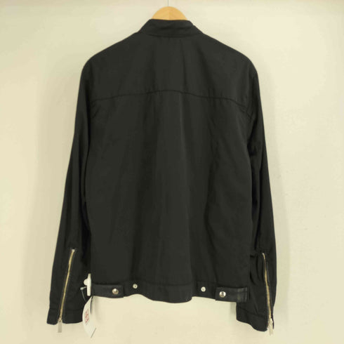 ザラ ZARA フェイクレザー切り替え フルジップ ナイロンジャケット メンズ import:M