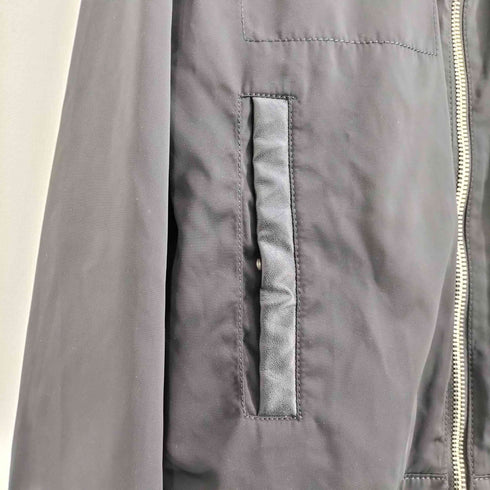 ザラ ZARA フェイクレザー切り替え フルジップ ナイロンジャケット メンズ import:M