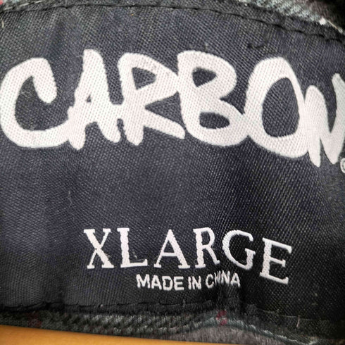 CARBON チェック柄フーデッドジップブルゾン メンズ XL