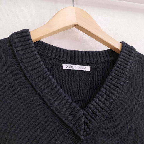 ザラ ZARA Vネック 無地 長袖ニット メンズ import:XL
