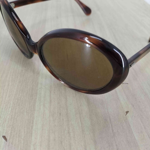 ~60S French vintage ガラスレンズ べっ甲柄 キャッツアイサングラス レディース