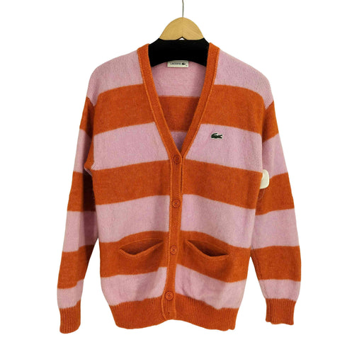 ラコステ LACOSTE アルパカブレンドVネックストライプカーディガン レディース FR:34
