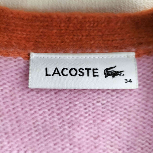 ラコステ LACOSTE アルパカブレンドVネックストライプカーディガン レディース FR:34