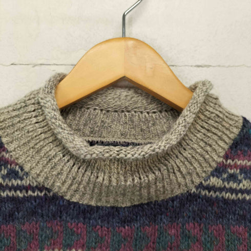 エディーバウアー Eddie Bauer 80-90s USA製 黒タグ モックネック ウールニット セーター レディース JPN:M