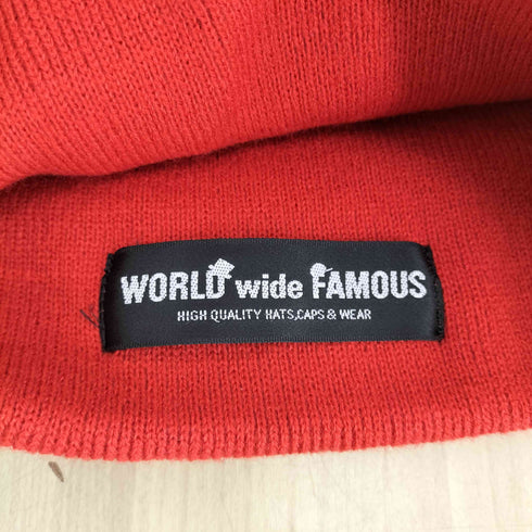 ワールドワイドフェイマス WORLD WIDE FAMOUS ロゴオマージュ刺繍ニットキャップ メンズ FREE