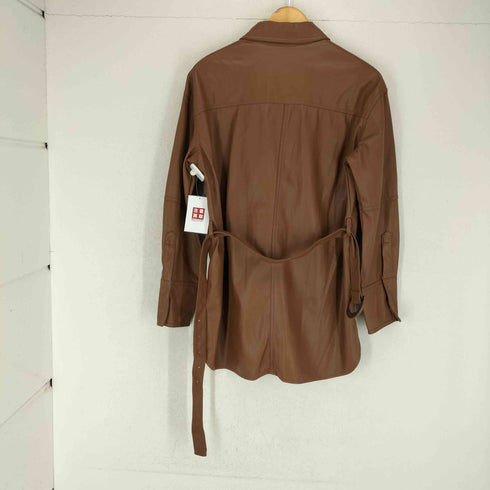 ザラ ZARA ベルテッド フェイクレザーロングシャツ レディース JPN:S
