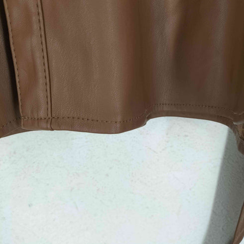 ザラ ZARA ベルテッド フェイクレザーロングシャツ レディース JPN:S