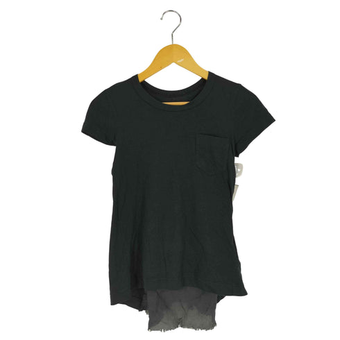 サカイ Sacai 胸ポケット バックサテン切替 クルーネック Tシャツ レディース JPN:1