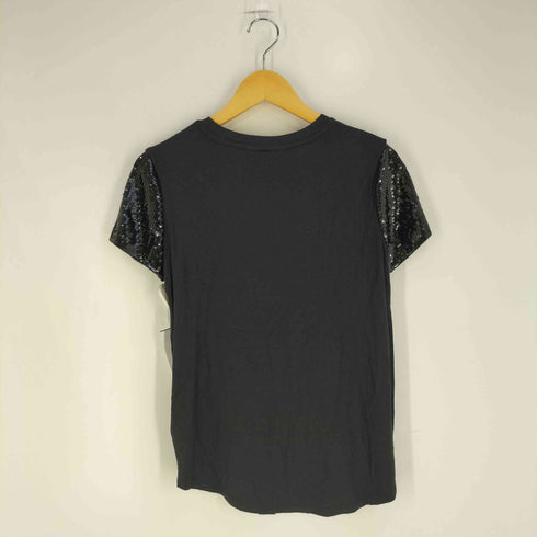 ローレンラルフローレン LAUREN RALPH LAUREN 袖スパンコール ストレッチ クルーネックTシャツ レディース import:S