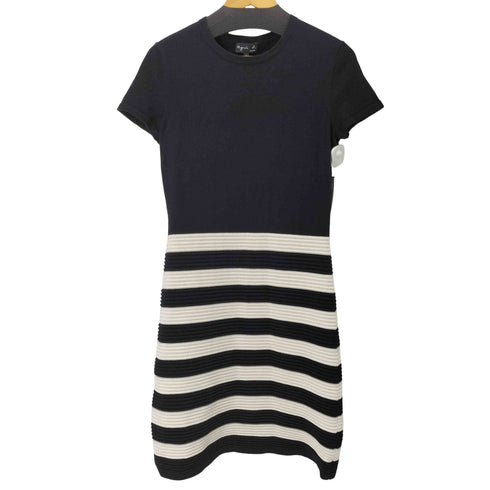 アニエスベー agnes b. S/S カシミア混 コットンボーダーワンピース レディース JPN:2