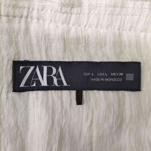 ザラ ZARA シワ加工 ボタンレス テーラードジャケット レディース import:L