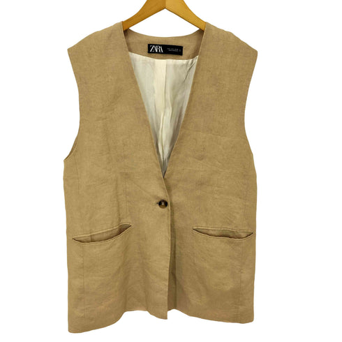 ザラ ZARA ビッグシルエット 1ボタン ベスト レディース import:L