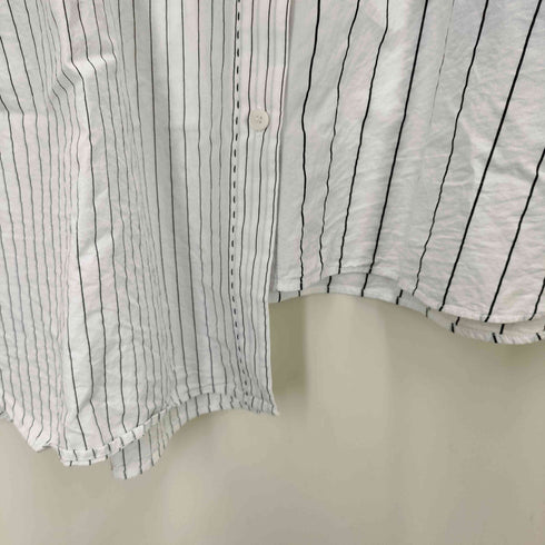 ザラ ZARA ビッグシルエット L/S レギュラーカラー ドッキング マルチストライプ シャツ レディース import:XL