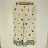 ザラ ZARA Floral Ecru Linen Blend Culottes Trousers フラワー エクリュ リネン ブレンド キュロット トラウザーズ レディース L