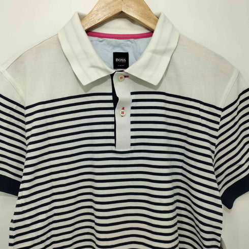 ボスヒューゴボス BOSS HUGO BOSS SLIM FITボーダー S/S ポロシャツ メンズ