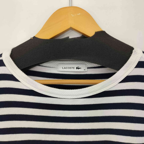 ラコステ LACOSTE ロゴ刺繍 ボーダー ロングワンピース レディース 36