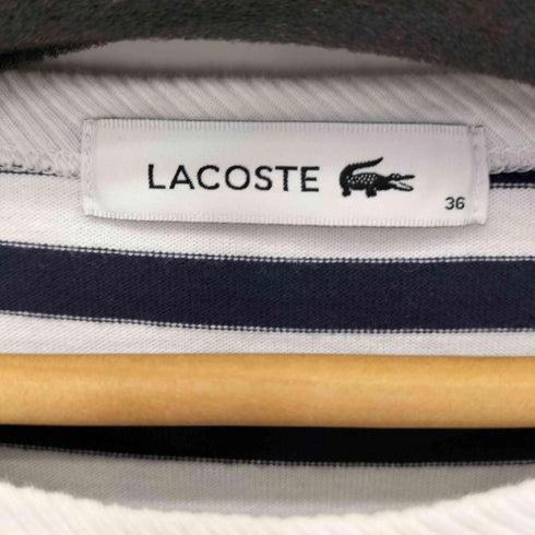 ラコステ LACOSTE ロゴ刺繍 ボーダー ロングワンピース レディース 36
