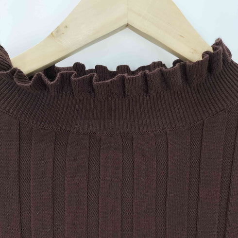 カージュ Khaju ワイドリブフリルネックプルオーバー レディース