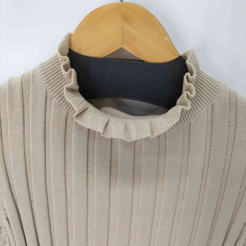 カージュ Khaju ワイドリブフリルネックプルオーバー レディース