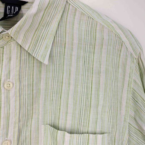 ギャップ Gap 00s OLD オールド リネン ストライプ シャツ メンズ import:M