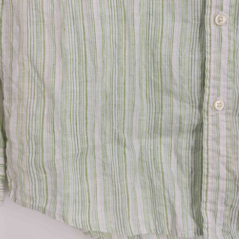 ギャップ Gap 00s OLD オールド リネン ストライプ シャツ メンズ import:M