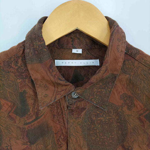 ペリーエリス PERRY ELLIS ペイズリー ウール混 レーヨンシャツ メンズ import:M