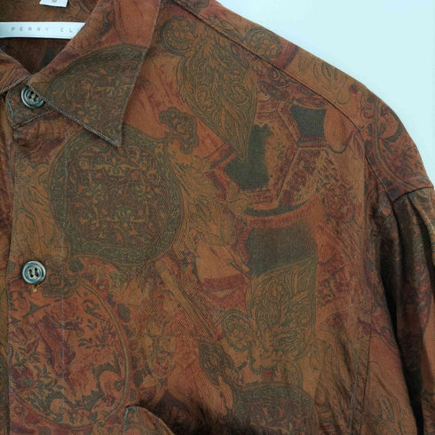 ペリーエリス PERRY ELLIS ペイズリー ウール混 レーヨンシャツ メンズ import:M