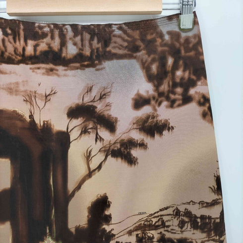 プラダ PRADA シルク混 総柄 タイトスカート レディース EUR:40-42