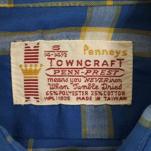 ペニーズタウンクラフト PENNEYS TOWNCRAFT 60-70s ショートスリーブ チェックシャツ メンズ import:S