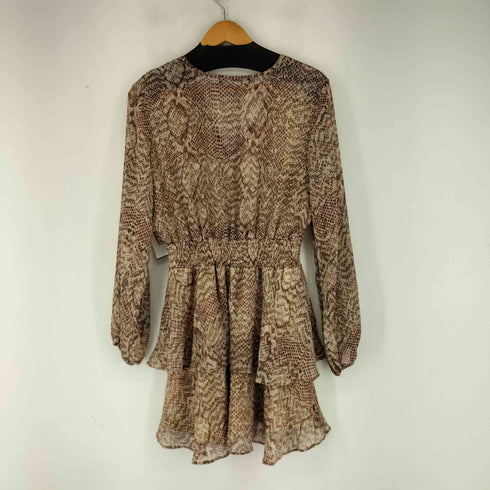 ザラ ZARA パイソン柄ティアードワンピース レディース import:M
