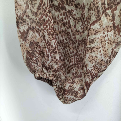 ザラ ZARA パイソン柄ティアードワンピース レディース import:M