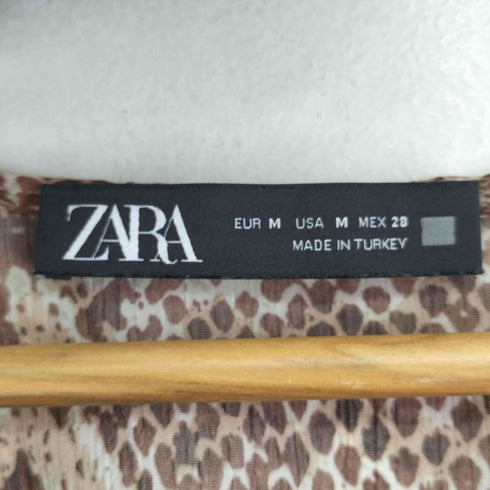 ザラ ZARA パイソン柄ティアードワンピース レディース import:M