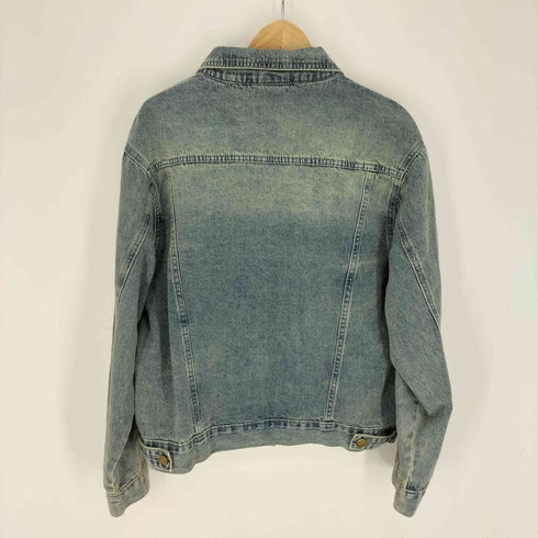 ジップアップ ダブルジップ デニム ジャケット レディース import:L