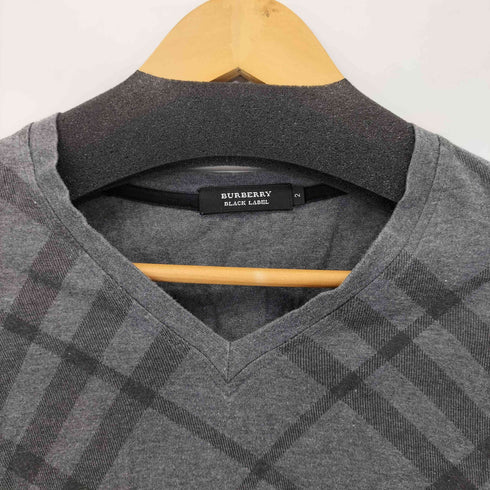 バーバリーブラックレーベル BURBERRY BLACK LABEL ノバチェック Vネック L/S カットソー メンズ JPN:2