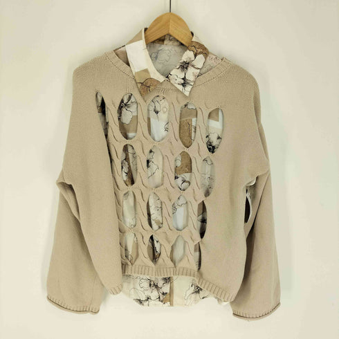 アメリ AMERI 21SS 2WAY HOLLY SHIRT SET CRACK KNIT ホリー シャツ セット クラック ニット レディース F