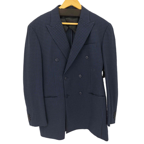 ミスタージェントルマン MISTERGENTLEMAN ESSENTIAL シアサッカー ギンガムチェック ダブルテーラードジャケット メンズ JPN:XXL