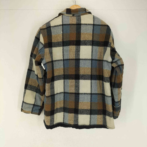 40S~ チェックウールジップブルゾン 片爪LAMPO コの字止め メンズ
