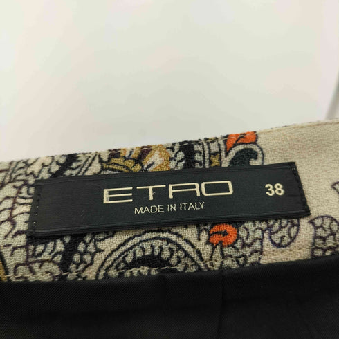 エトロ ETRO ペイズリー 総柄 ひざ丈ウールスカート レディース JPN:38