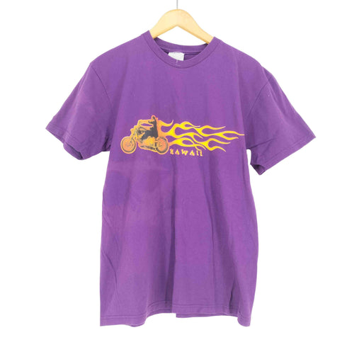 USA製 HAWAII ファイヤーバイク プリント 半袖Tシャツ カットソー メンズ JPN:M
