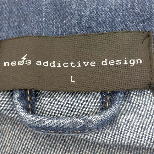 ネオス NEOS ADDICTIVE DESIGN ルーズシルエット ビンテージウォッシュ バックフォト プリント デニム メンズ JPN:L