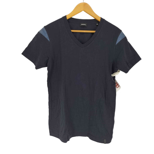 ディーゼル DIESEL デニム切替 Vネック 半袖Tシャツ カットソー メンズ JPN:XS