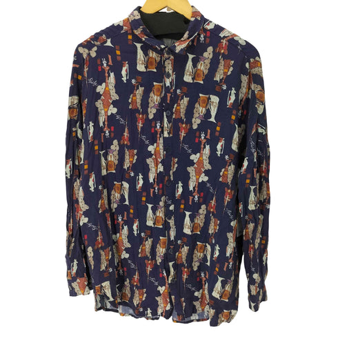 総柄 レーヨン L/S シャツ メンズ