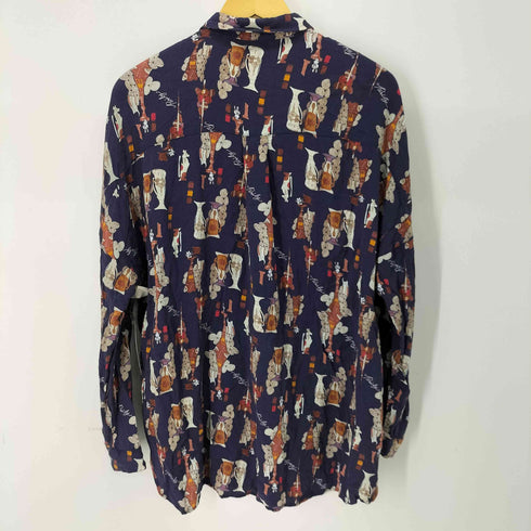 総柄 レーヨン L/S シャツ メンズ