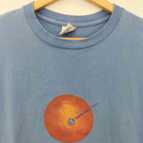 カルバンクラインジーンズ Calvin Klein Jeans 90S USA製 オレンジプリント Tシャツ メンズ import:M
