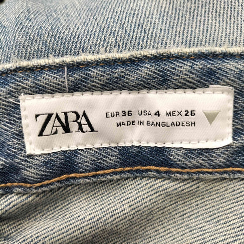 ザラ ZARA ダメージ加工 ワイドデニムパンツ レディース EUR:36