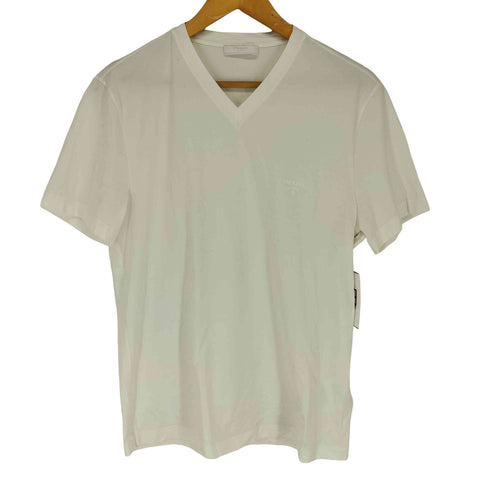 プラダ PRADA ロゴ刺繍vネックTシャツ メンズ M