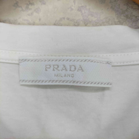 プラダ PRADA ロゴ刺繍vネックTシャツ メンズ M