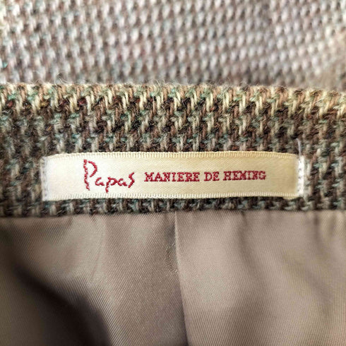パパス papas PURE NEW WOOL ウール 3B テーラード ジャケット メンズ M46